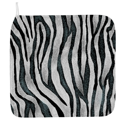 White Tiger Stripe Pattern Print Hand Towel