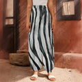 White Tiger Stripe Pattern Print Harem Pants