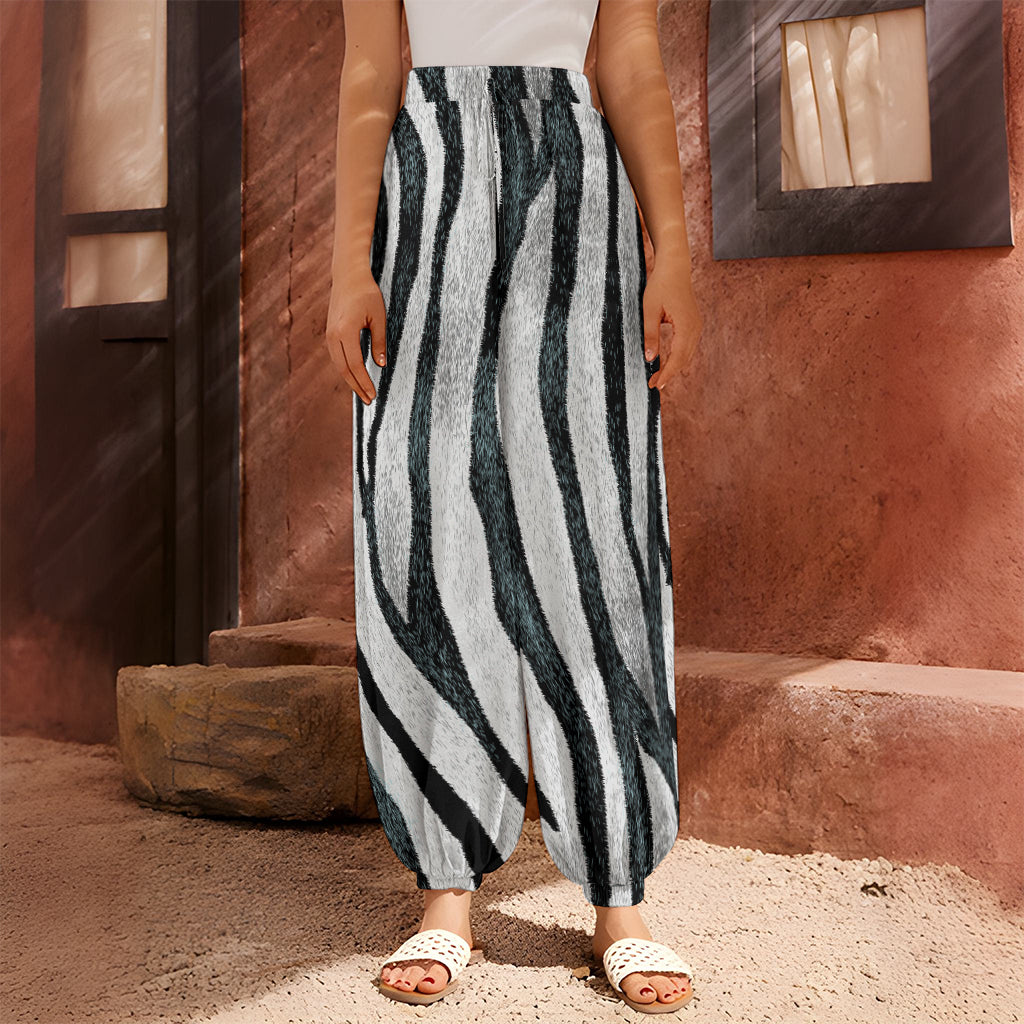 White Tiger Stripe Pattern Print Harem Pants