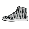 White Tiger Stripe Pattern Print High Top Leather Sneakers