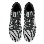 White Tiger Stripe Pattern Print High Top Leather Sneakers