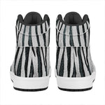 White Tiger Stripe Pattern Print High Top Leather Sneakers