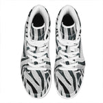 White Tiger Stripe Pattern Print High Top Leather Sneakers