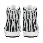 White Tiger Stripe Pattern Print High Top Leather Sneakers