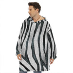White Tiger Stripe Pattern Print Hoodie Blanket