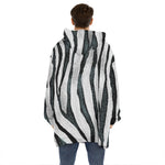 White Tiger Stripe Pattern Print Hoodie Blanket