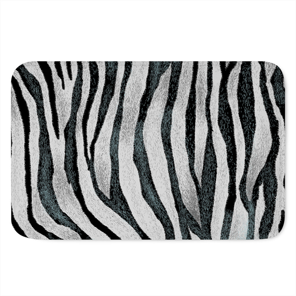 White Tiger Stripe Pattern Print Indoor Door Mat