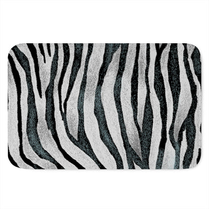 White Tiger Stripe Pattern Print Indoor Door Mat