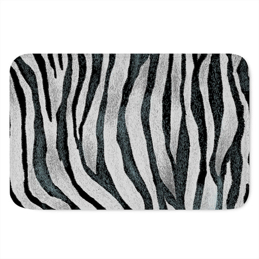 White Tiger Stripe Pattern Print Indoor Door Mat