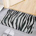 White Tiger Stripe Pattern Print Indoor Door Mat