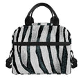 White Tiger Stripe Pattern Print Insulated Lunch Bag