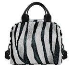 White Tiger Stripe Pattern Print Insulated Lunch Bag
