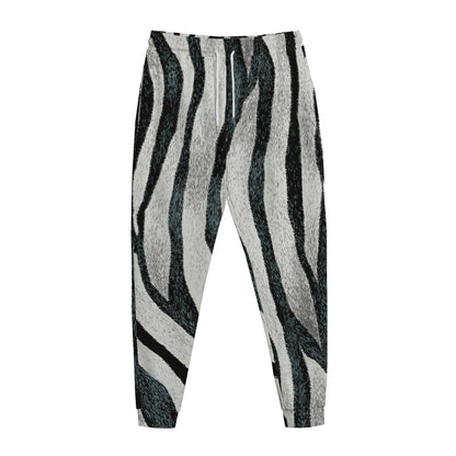 White Tiger Stripe Pattern Print Jogger Pants