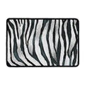 White Tiger Stripe Pattern Print Kitchen Mat
