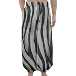 White Tiger Stripe Pattern Print Lantern Pants