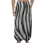 White Tiger Stripe Pattern Print Lantern Pants
