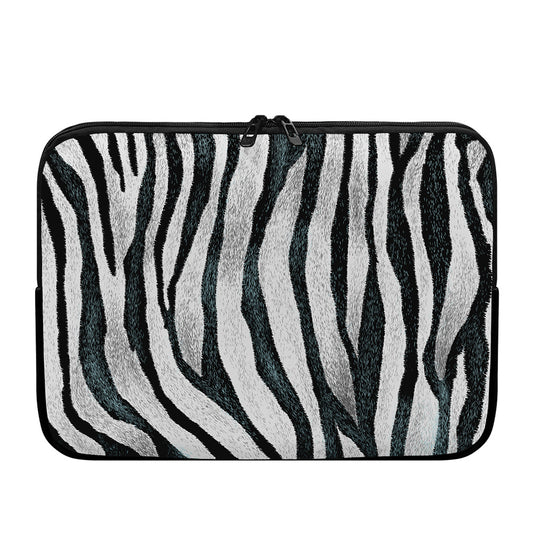 White Tiger Stripe Pattern Print Laptop Sleeve