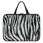 White Tiger Stripe Pattern Print Laptop Sleeve With Handle