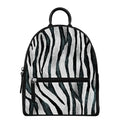 White Tiger Stripe Pattern Print Leather Backpack