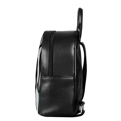 White Tiger Stripe Pattern Print Leather Backpack