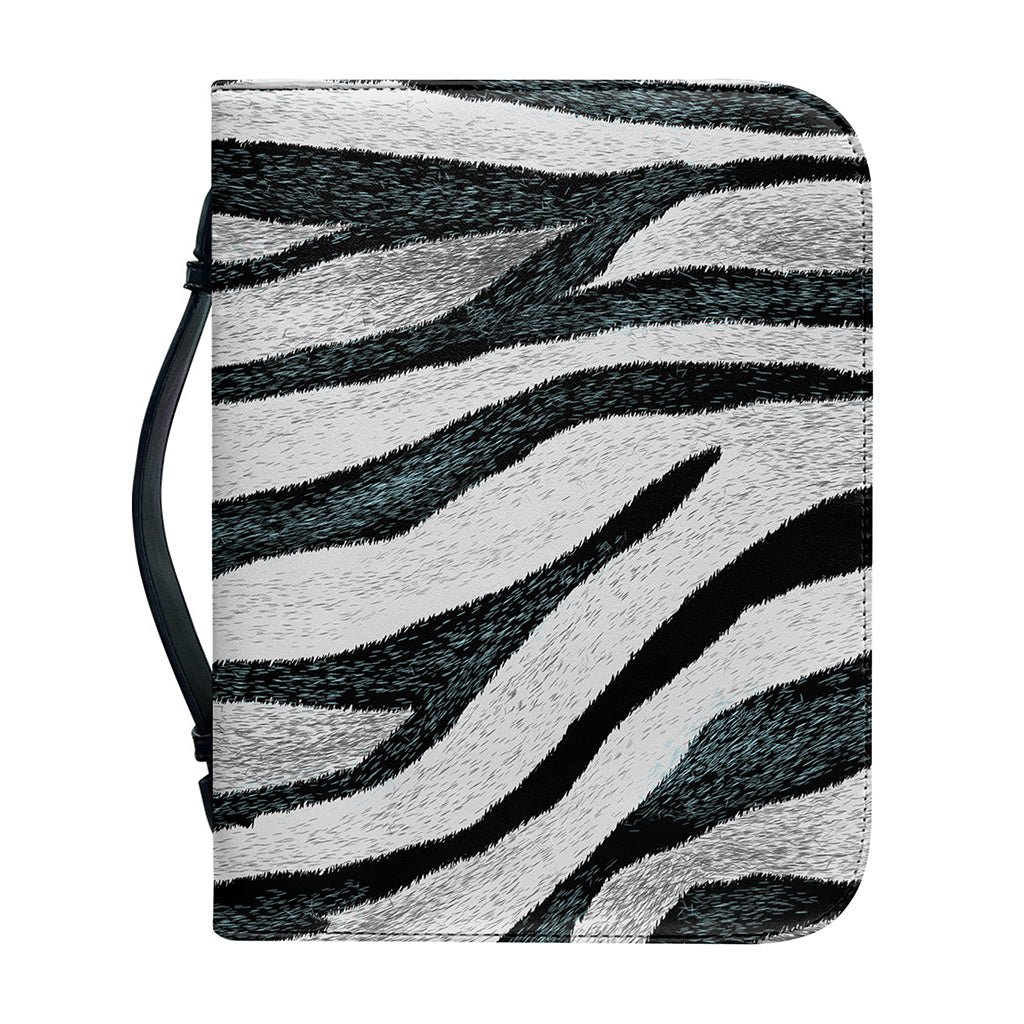 White Tiger Stripe Pattern Print Leather Bible Cover