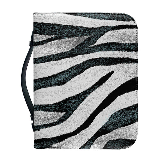 White Tiger Stripe Pattern Print Leather Bible Cover