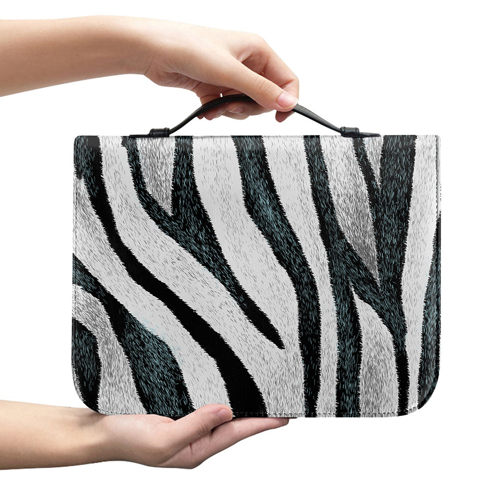 White Tiger Stripe Pattern Print Leather Bible Cover