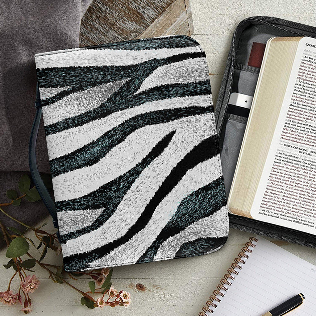 White Tiger Stripe Pattern Print Leather Bible Cover