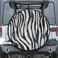 White Tiger Stripe Pattern Print Leather Spare Tire Cover