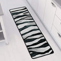 White Tiger Stripe Pattern Print Long Kitchen Mat
