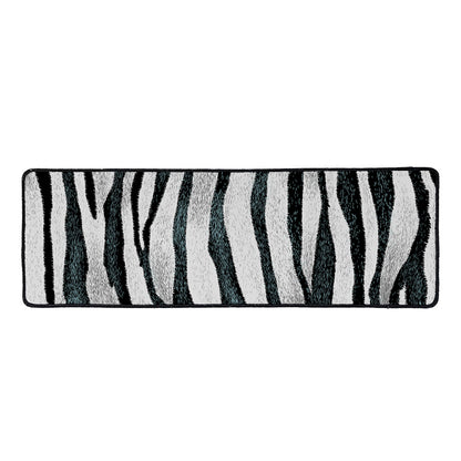 White Tiger Stripe Pattern Print Long Kitchen Mat