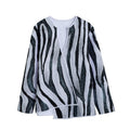 White Tiger Stripe Pattern Print Long Sleeve Short Coat