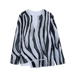 White Tiger Stripe Pattern Print Long Sleeve Short Coat