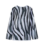 White Tiger Stripe Pattern Print Long Sleeve Short Coat