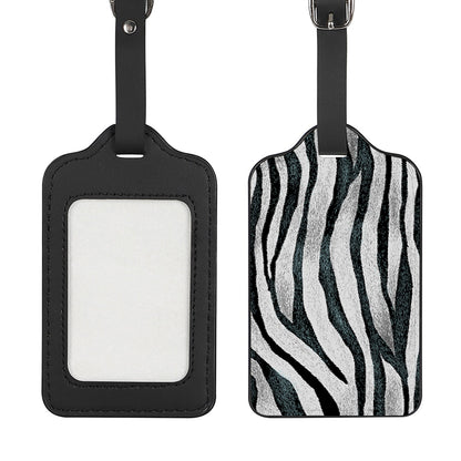 White Tiger Stripe Pattern Print Luggage Tag