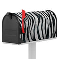 White Tiger Stripe Pattern Print Mailbox Cover