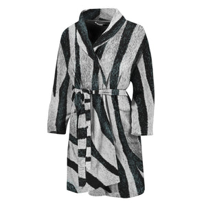 White Tiger Stripe Pattern Print Men's Bathrobe