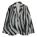 White Tiger Stripe Pattern Print Men's Blazer