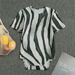 White Tiger Stripe Pattern Print Men's Bodysuit