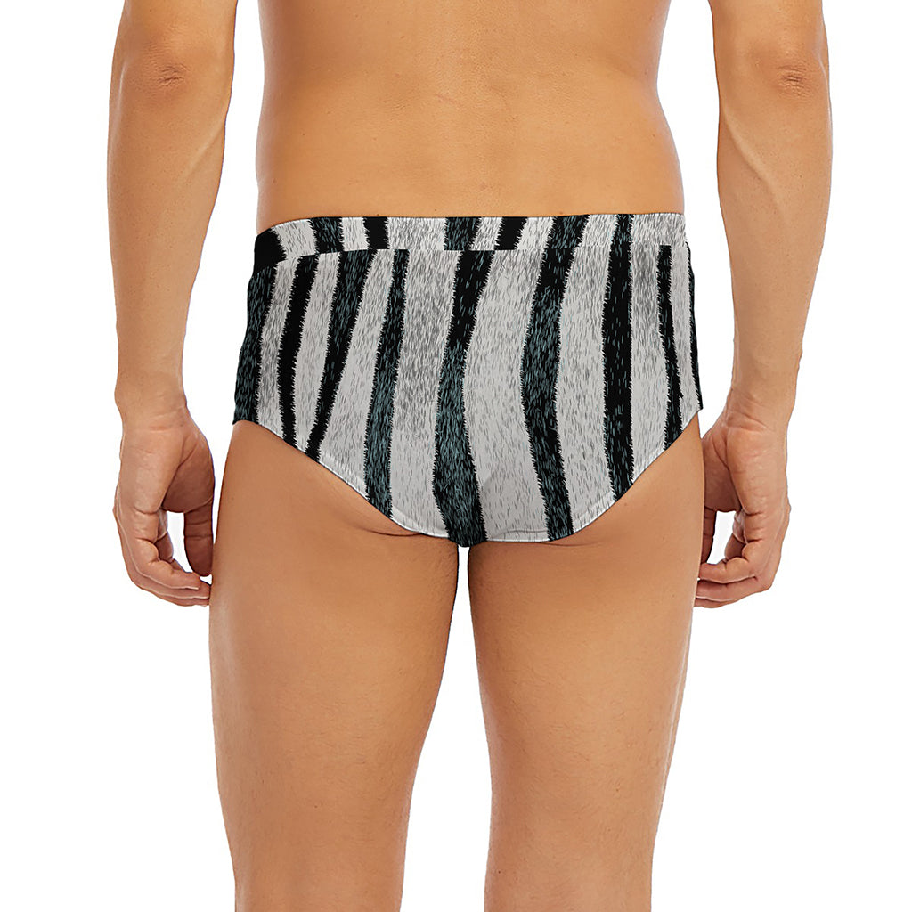 White Tiger Stripe Pattern Print Men's Briefs