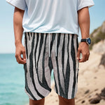 White Tiger Stripe Pattern Print Men's Cargo Shorts