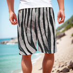 White Tiger Stripe Pattern Print Men's Cargo Shorts