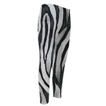 White Tiger Stripe Pattern Print Men's Compression Pants