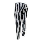 White Tiger Stripe Pattern Print Men's Compression Pants
