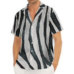 White Tiger Stripe Pattern Print Men's Deep V-Neck Shirt