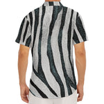 White Tiger Stripe Pattern Print Men's Deep V-Neck Shirt