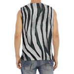 White Tiger Stripe Pattern Print Men's Fitness Tank Top
