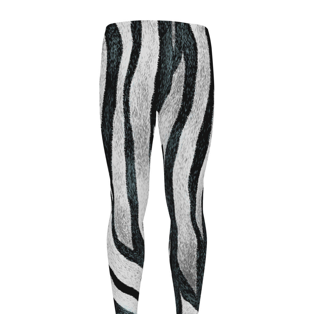 White Tiger Stripe Pattern Print Men's leggings