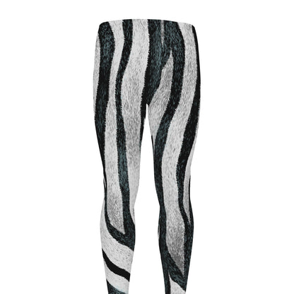 White Tiger Stripe Pattern Print Men's leggings