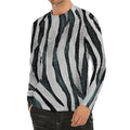 White Tiger Stripe Pattern Print Men's Long Sleeve Rash Guard
